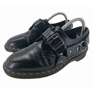 Dr Martens Shoes Womens Size 8 Black Leather Buckle Harness Casual Punk Goth